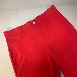 Thrill Y2K Stretch Pull On Capri Pants Dopamine Dressing Holiday Red Plus 2X